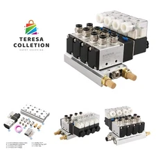 4 Integrated Solenoid Valve DC 24V Single Head 2 Position 5 Way with Base Muf...