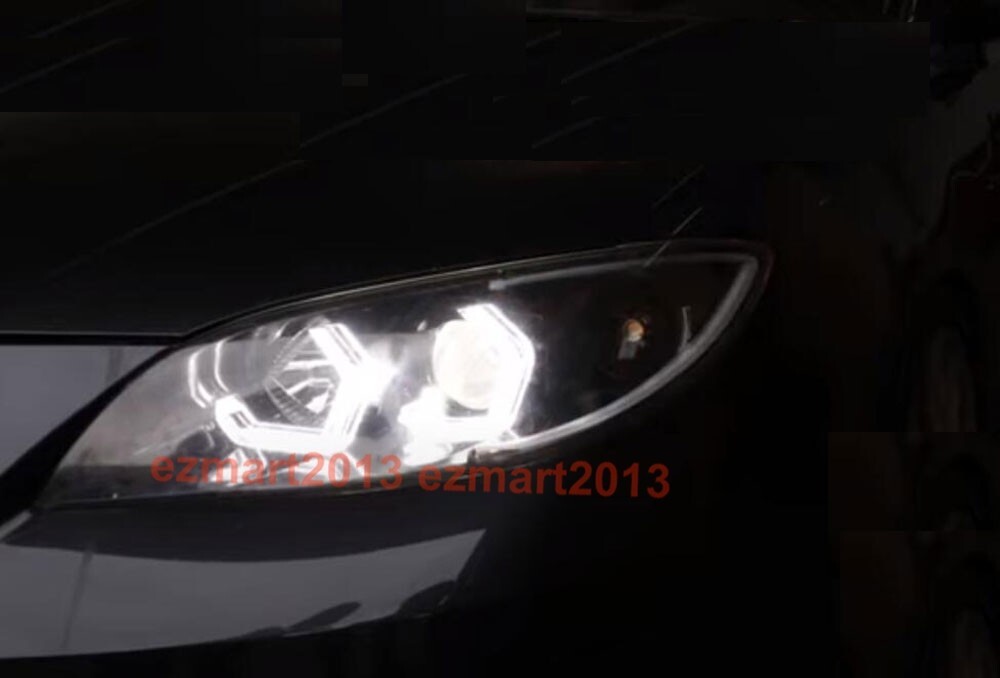 for Mazda 3 speed 3 03-09 headlight Crystal Switchback LED halo