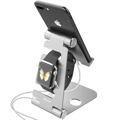 JETech 2-in-1 Aluminum Stand Compatible with Smartphones and Apple Watch