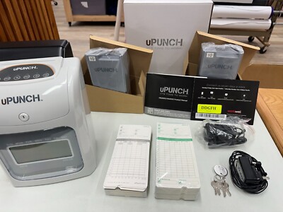 Workwell uPunch HN4000 FW v2.4 with keys, adapters, timecards, 2 card holders