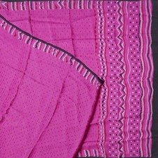 Vintage Pink Sarees 100 Pure Silk Printed Indian Sari 6YD Soft Craft Fabric