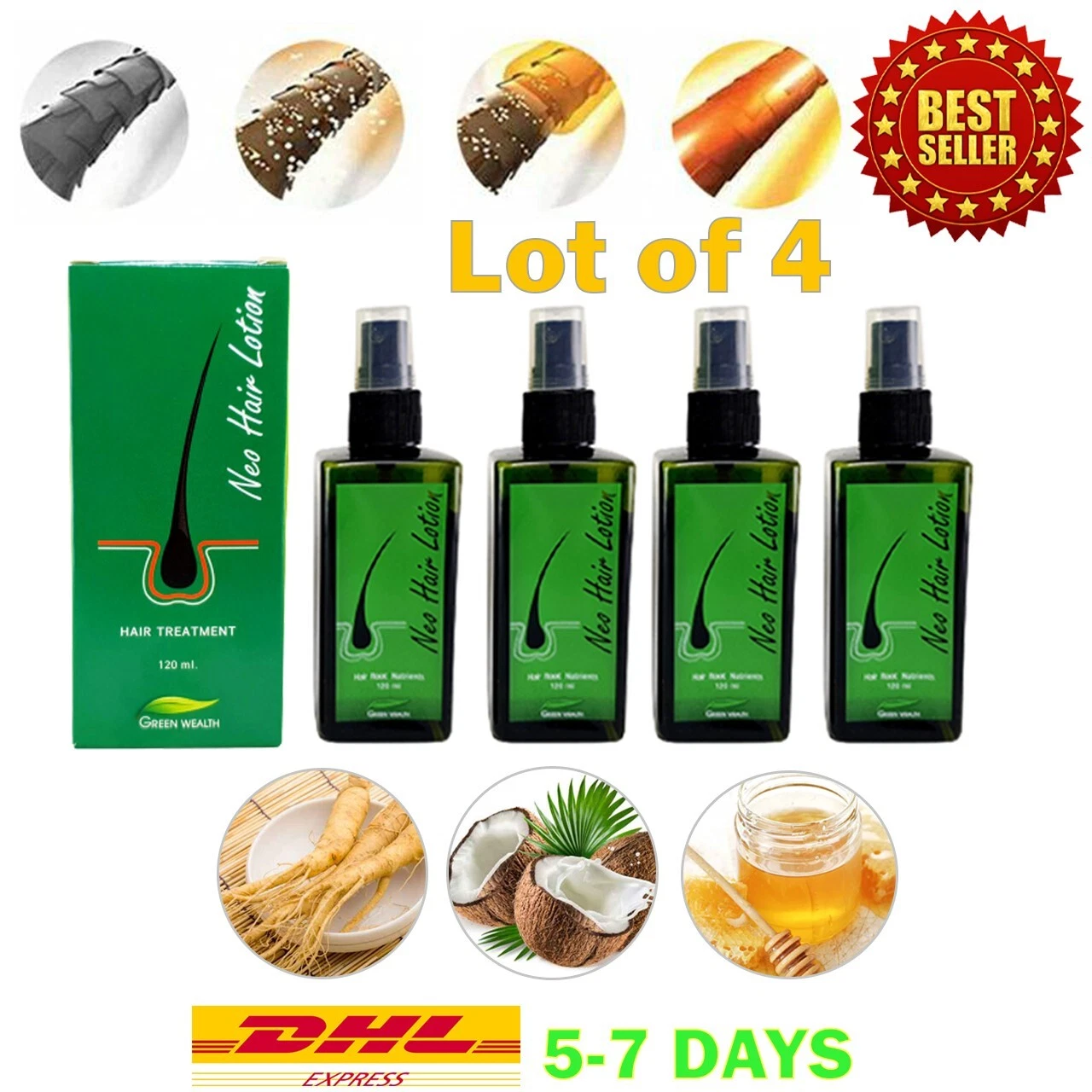 4x Neo Hair Treatment Root Nutrients Lotion Regrowth Therapy Hair Loss Men Women