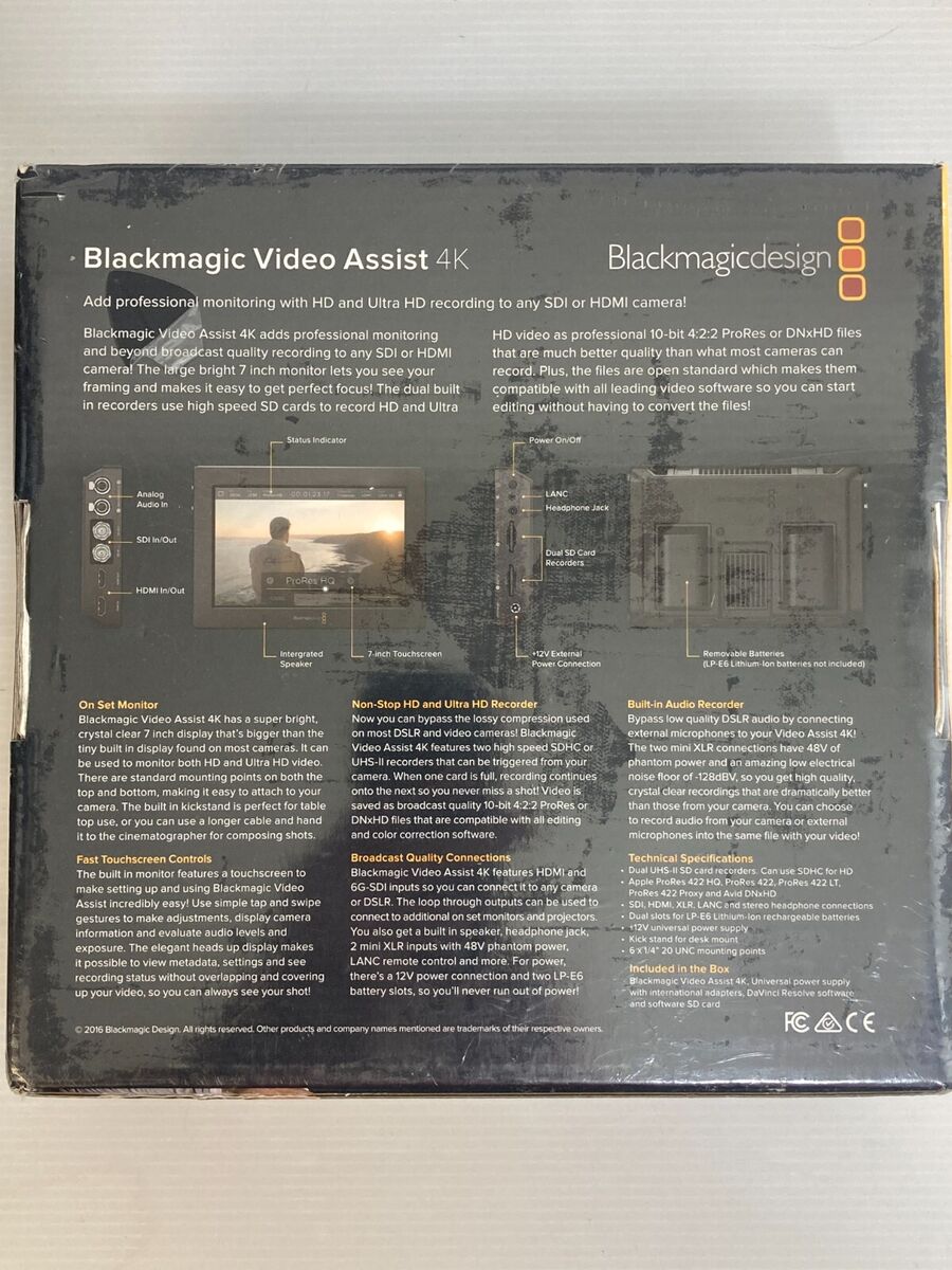 Blackmagic Design Video Assist 4K 7 inch HD Monitor Ultra Blackmagic Design Video Assist 4K 7 inch HD Monitor Ultra