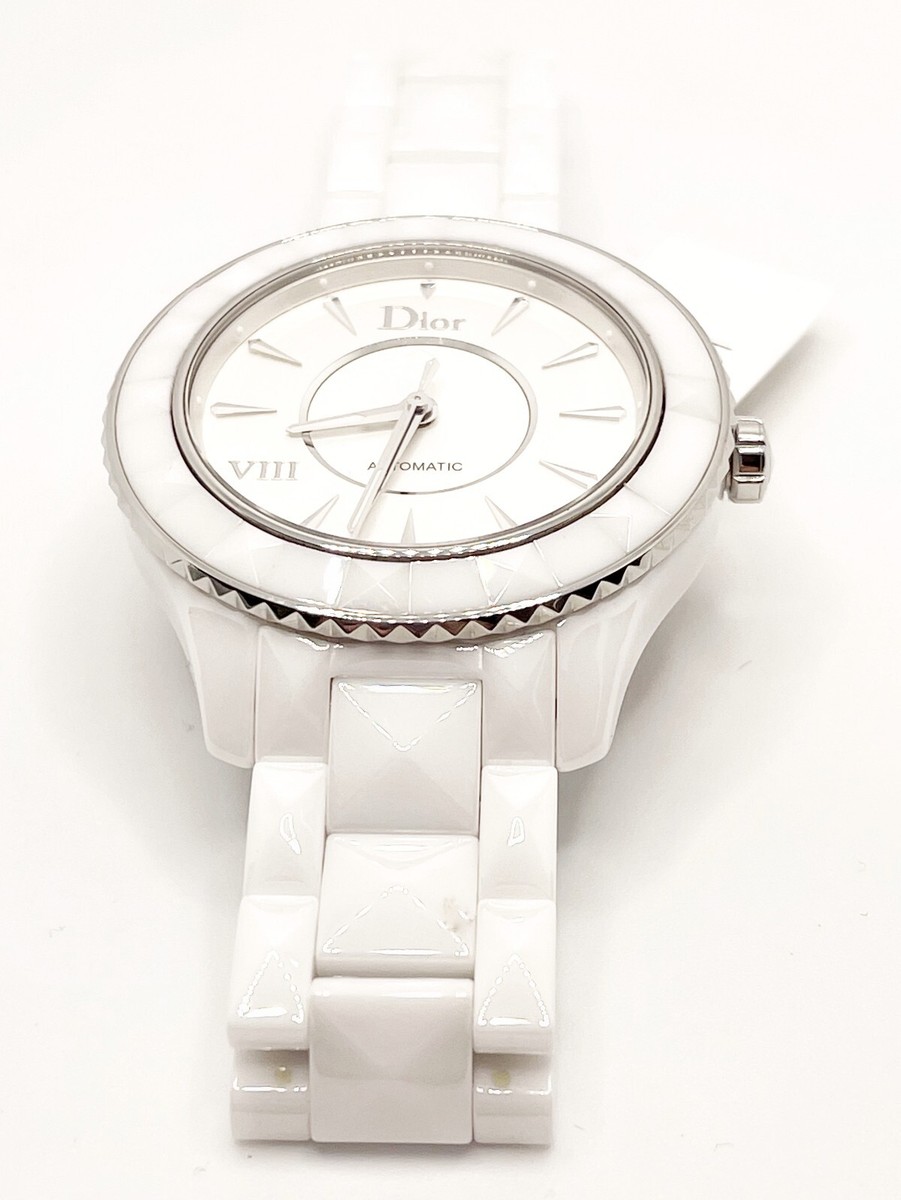 Christian Dior VIII 38mm Automatic Ladies White Ceramic Steel