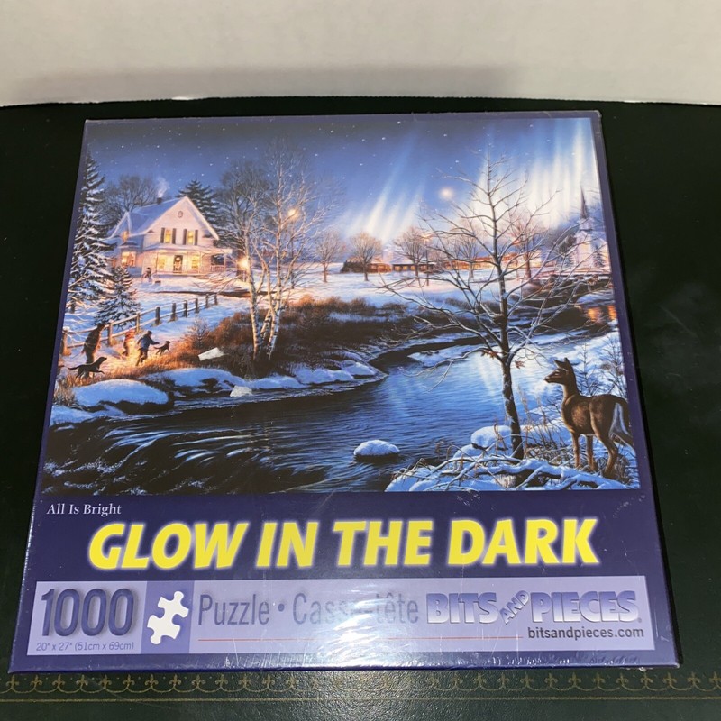 Puzzle Sealed ALL IS BRIGHT Glow In The Dark 1000 piece Bits & Pieces NEW NIB