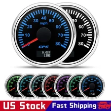52mm Waterproof GPS Speedometer 0-80MPH Odometer Gauge for Marine Boat Car Truck