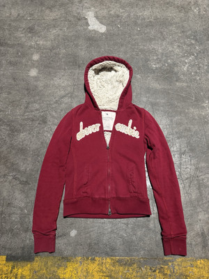 Vintage Y2K Abercrombie Fur Lined Zip Up Hoodie Size Women's XL