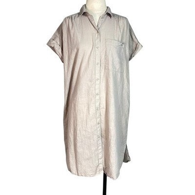 Natural Shirt Dress Button Down Cotton Esprit Womens 8 Medium