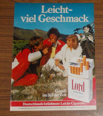 Seltene Werbung LORD EXTRA Zigaretten - Leicht - Viel Geschmack 1981