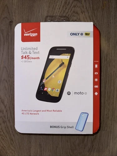 Motorola Moto E Verizon Prepaid 4G LTE Black Android 4.5" Quad Core Smart Phone