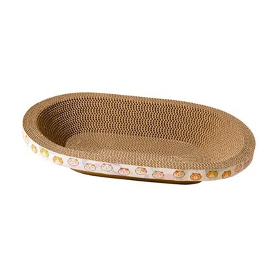 Oval Pappe Katzenkratzbett Katzenlounge Bett Zubehör Lounge schlafende Katze
