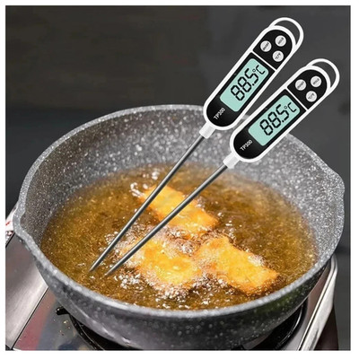 Digital Food Thermometer with Stainless Steel Probe for Cooking, Kitchen, BBQ, R