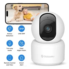 Galayou 3MP Indoor Security Camera Ai Motion Detection 2.4G WiFi 24/7 Recording