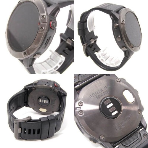 Used GARMIN fenix 6X Sapphire Black 010 02157 43 GPS Smartwatch Phoenix Sapphire