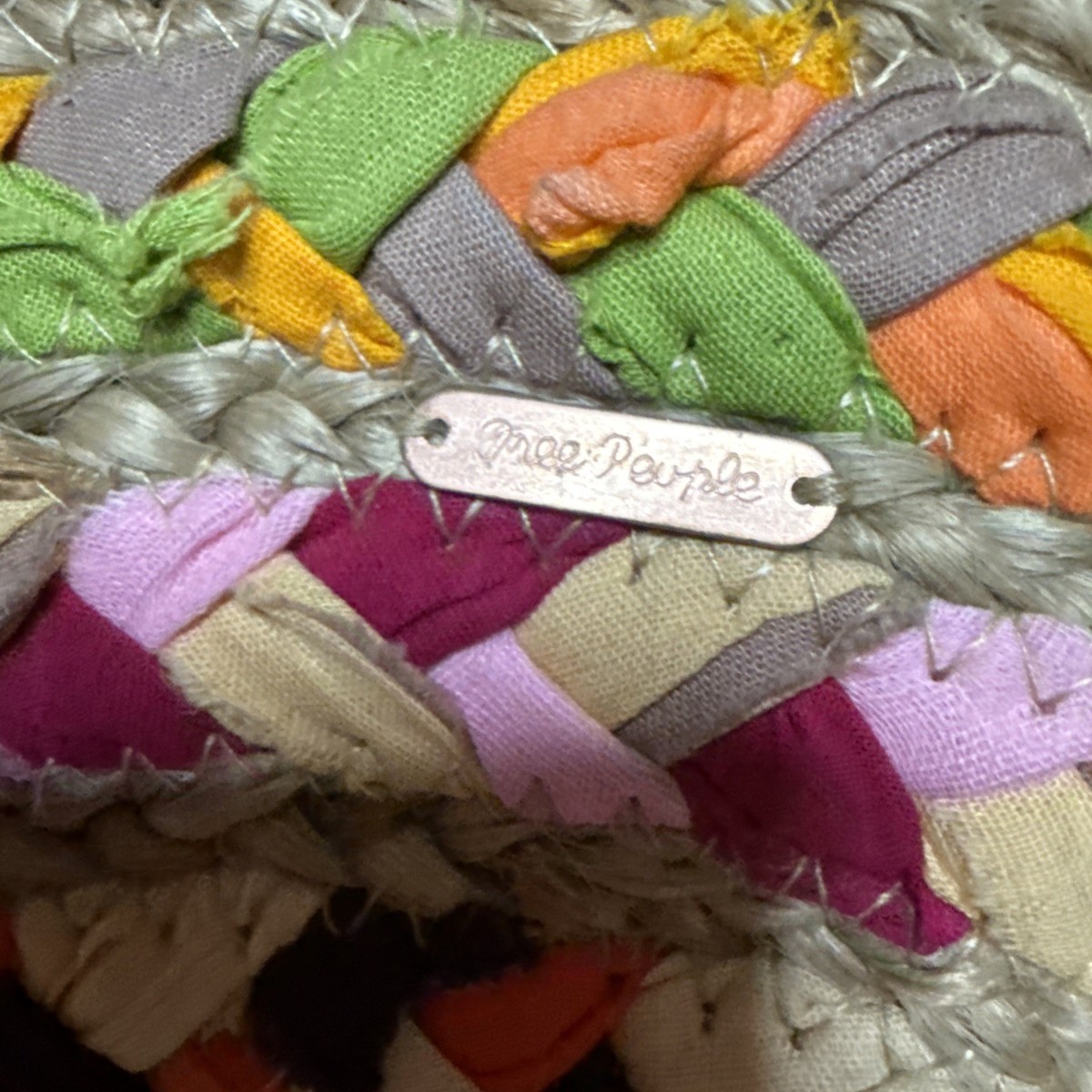 Free People Rainbow Raffia Jute Tote View 4
