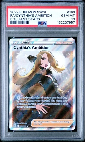 PSA 10 GEM MINT - Cynthia's Ambition 169/172 - Brilliant Stars Ultra Rare - F/A