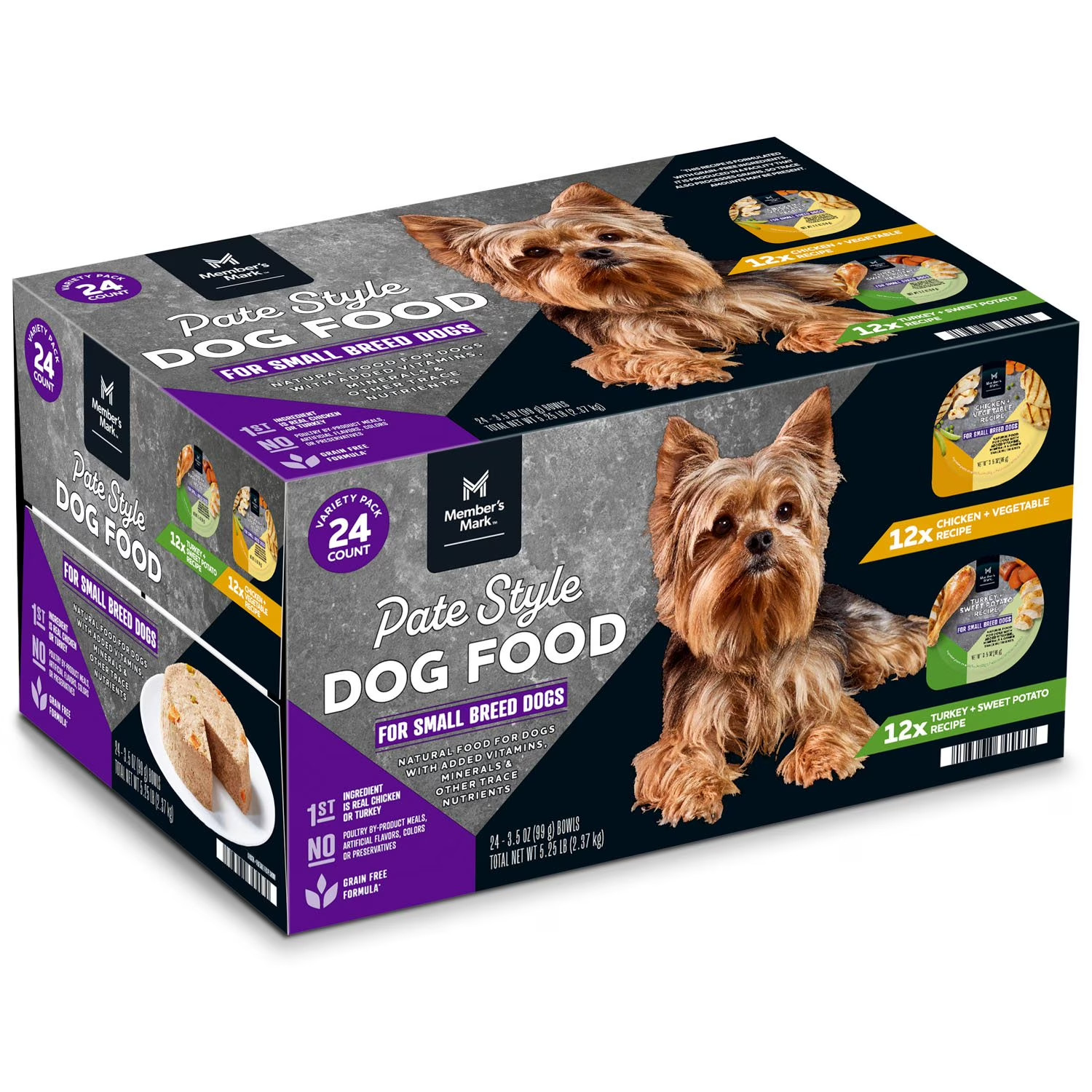 Member&rsquo;s Mark Variety Pack, Small Breed Pate Style Dog Food, 3.5 oz., 24 ct new.