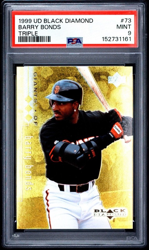Barry Bonds 1999 UD Black Diamond Triple #73 San Francisco Giants #/1500 PSA 9