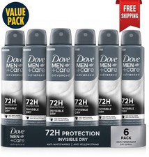 Dove Men Care Deodorant Spray Invisible Dry 72HR- 6 Pack x 150 ml