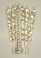 VTG Christmas Lot of 6 CLEAR 5 ICICLES Plasti...