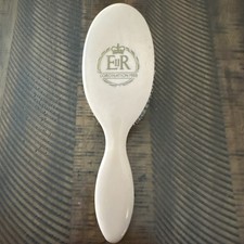 Vintage 9" E ll R Monogramed Celluloid Vanity Hair Brush Cream Faux IvoryPink