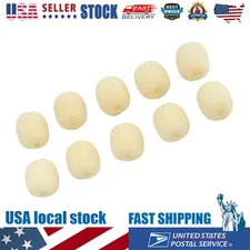 10Pcs Microphone Foam Windscreen Cover for Gaming Headset Headworn Mic Beige