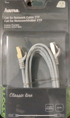 Hama Classic Line Cat 5e Netzwerkkabel 1000Mbps Patch Kabel 1,5m Vergoldet STP