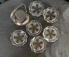 Leonard Silver Plate Coaster Holder. Made in HONG KONG Six coasters — photo 2