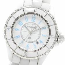 CHANEL WATCH H3826 J12 BLUE LIGHT LIMITED EDITION OF 2000 QUARTZ WHITE WOMEN'S
