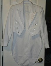 Vtg Boys White Tux Coat With Tails Size 14 Dynasty Collection For After Six
