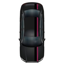 Rennstreifen Set Schwarz Glanz/Pink Streifen Stripes Zubehör Auto Haube Dach