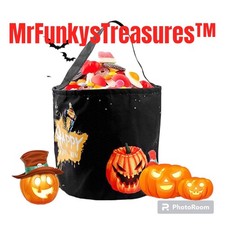 Halloween Trick Or Treat Bag LED Light Candy Bucket Multipurpose Reusable