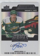 2022-23 Upper Deck Credentials Debut Ticket Access 26/199 Marco Rossi Auto 16au