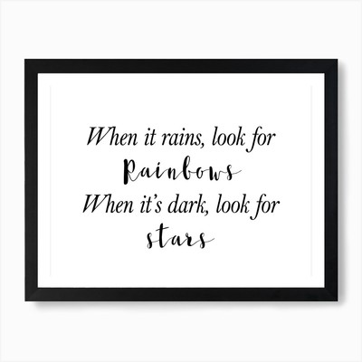 When It Rains Look For Rainbows Kunst Gerahmtes Wandbild Poster Leinwanddruck Bild
