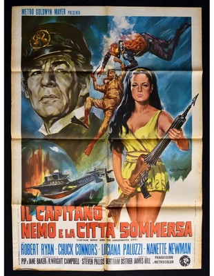 Plakat IL CAPITANO NEMO Und Die Versunkene Stadt Robert Ryan Chuck Conners A348