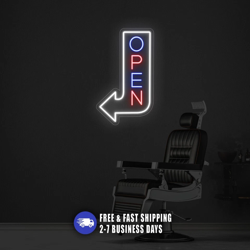 Outdoor Barbershop Open Neon Sign, Waterproof Led Open Sign for Business - Image 2 of 4