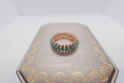 GIFT.CartlerRose Gold and Green Agate Clash de Ring size 8