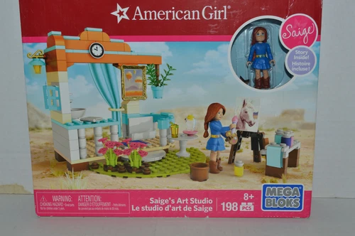 American Girl~Mega Bloks~Saige's Art Studio~198 Pieces~Brand New In Box~N9