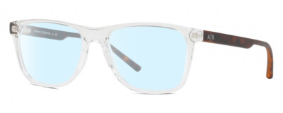 Armani Exchange AX3048F Unisex Blue Light Glasses in Clear Crystal