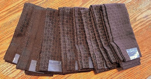 WATERFORD MARQUIS 8 Pc. CHOCOLATE/BROWN CLOTH RIVERSIDE NAPKINS - NEW 20" x 20"