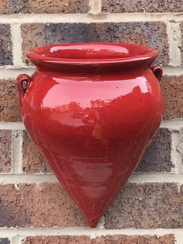 xmas Spanish Selena Flat Back Wall Pot. Planter Red, Green,Blue, Black,Ochre - Picture 8 of 33