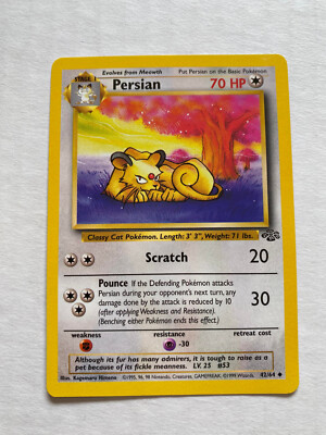Pokemon Card Persian 42/64 Jungle Uncommon Collection Scratch pounce 70 HP  NICE | eBay