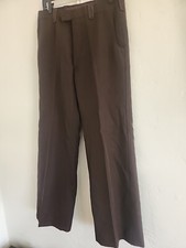 vintage polyester brown w/ stitching 70's disco pants 32 x 33 bell bottom 1970's