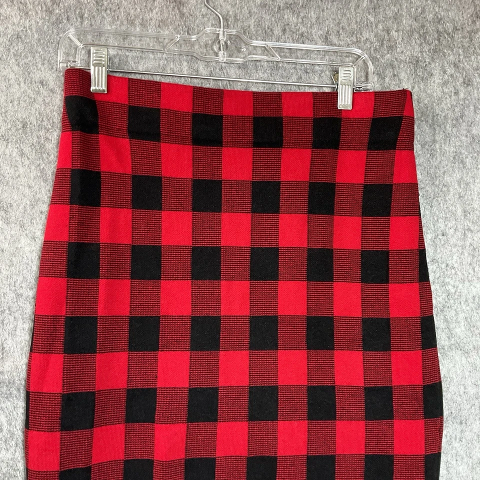 Falda Chaps Mujer Mediana Roja Cuadros Pull On Cápsula Clásica Preppy Informal Foto 3 de 4