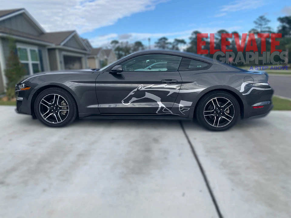 Calcomanías adhesivas gráficas rayas vinilo libertad lateral para Ford Mustang 2015-2023 Foto 2 de 4