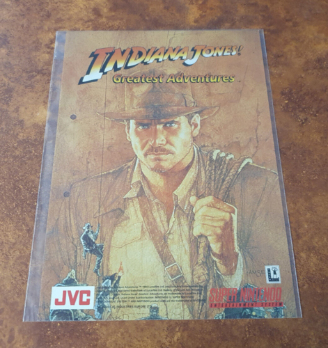1994 Fiche presse concessionnaire Super Nintendo NES SNES Indiana Jones Adventure JVC Indy - Photo 1/2