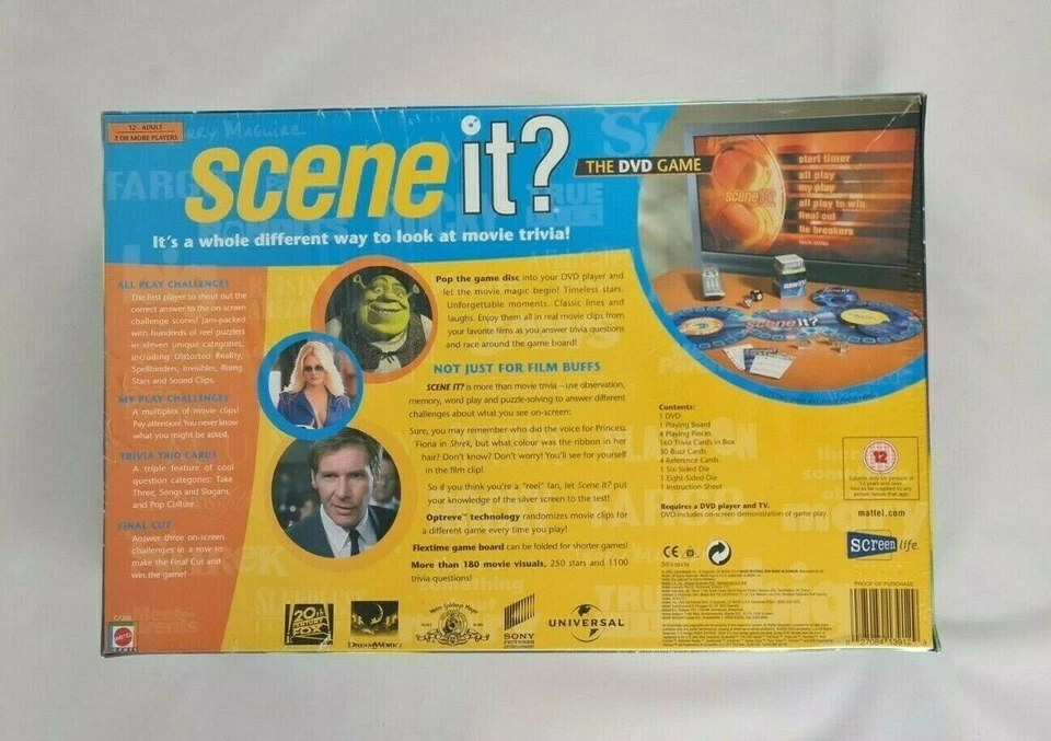 New - Mattel 2004 Scene It? The DVD Game The Premiere Movie Trivia Board Game - Image 2 of 4
