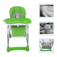 Adjustable Baby High Chair (green) - Chair With Shelf For Children Ages 6 Mon... Adjustable Baby High Chair (green) - Chair With Shelf For Children Ages 6 Mon...