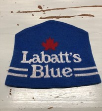 VTG Labatt's Blue - Beanie/Ski Cap-Adult One Size-Knit Acrylic-Beer-Made in USA