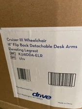 Drive K318DDA-ELR Cruiser III Wheelchair 18" Flip Back Detachable Desk Arms